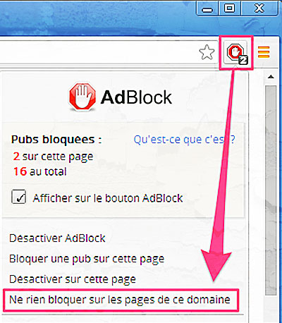 Comment desactiver le logiciel AdBlock pour un site web fiable