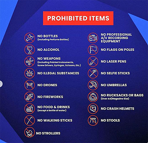 Restrictions et interdits dans les salles de concerts ou festivals